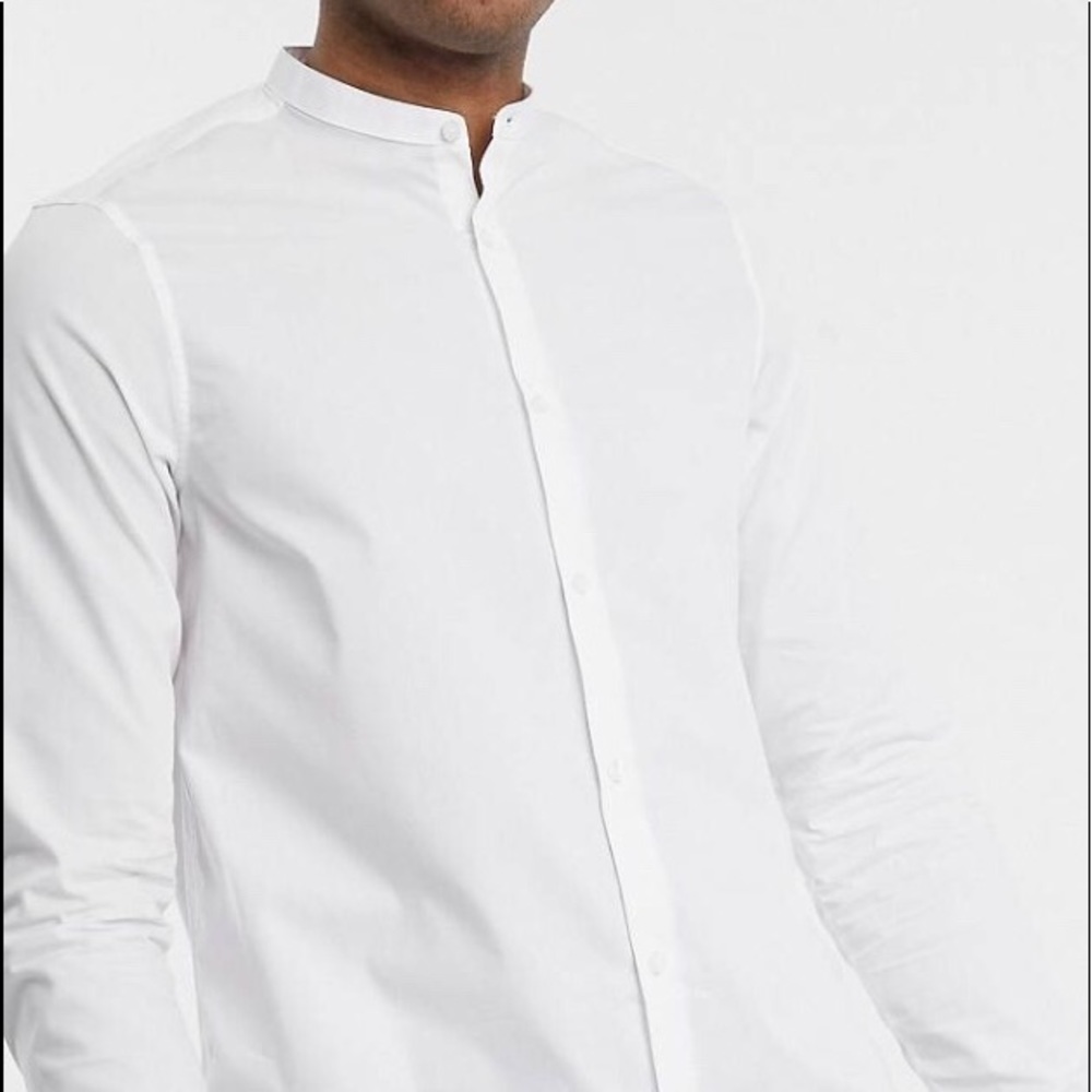 Tall ASOS grandad collar shirt